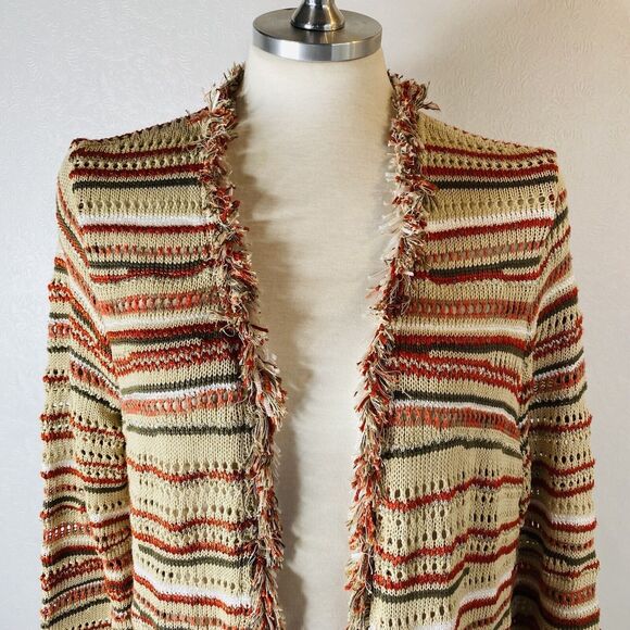 Chico's Sz 1 M Petite Crochet Knit Cardigan - Picture 3 of 15